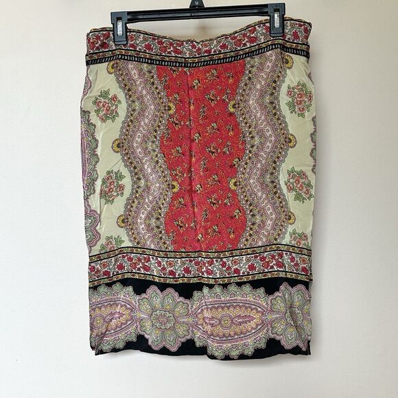 Plenty Silk Skirt 2 Sm/Med Midi Floral Boho Mixed Print - Picture 3 of 6